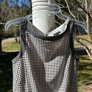 Ann Taylor Black and White Grid Mini Dress